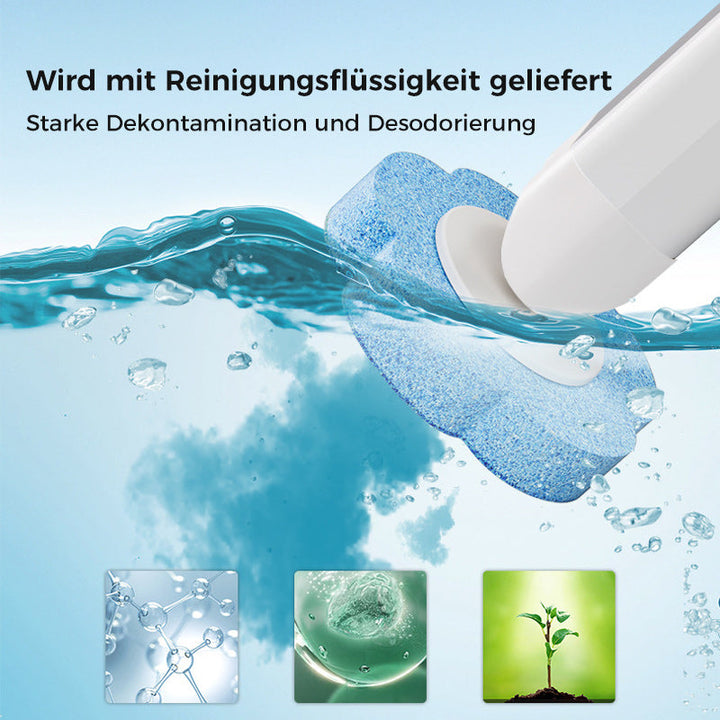 Skanto | Antibakterielle Einweg-Toilettenbürste mit hygienischem Schwammkopf und Halter