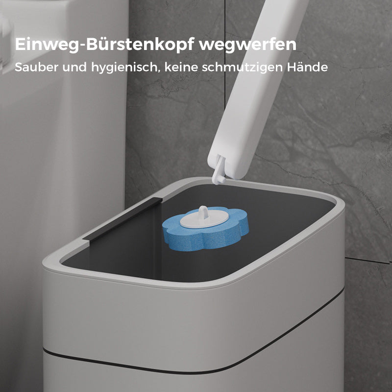 Skanto | Antibakterielle Einweg-Toilettenbürste mit hygienischem Schwammkopf und Halter
