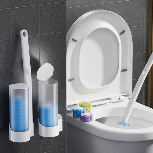 Skanto | Antibakterielle Einweg-Toilettenbürste mit hygienischem Schwammkopf und Halter