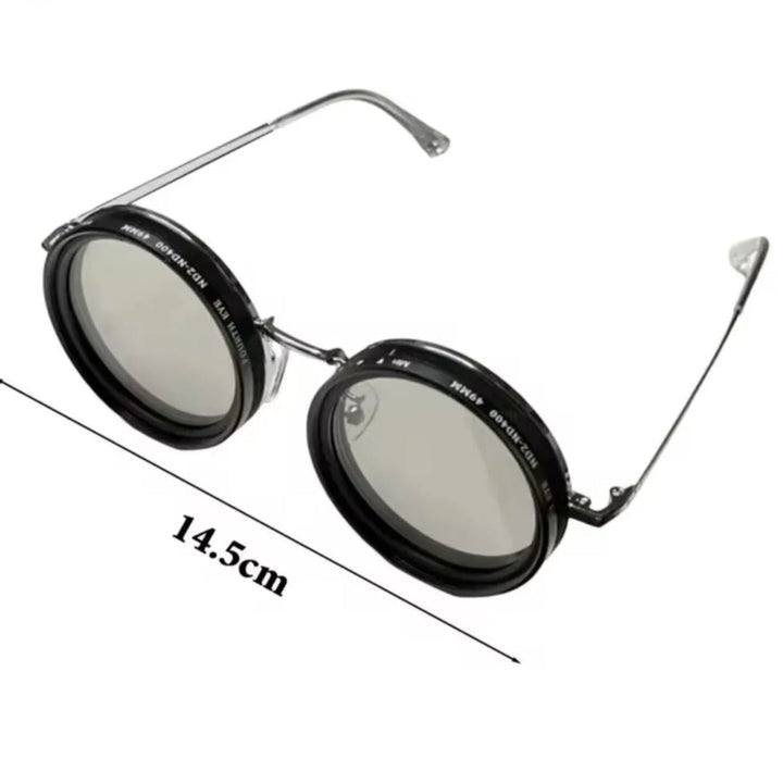 Skanto | Unisex Runde Polarisierte Sonnenbrille – Einstellbare Lichtreduzierung – Premium Metallrahmen