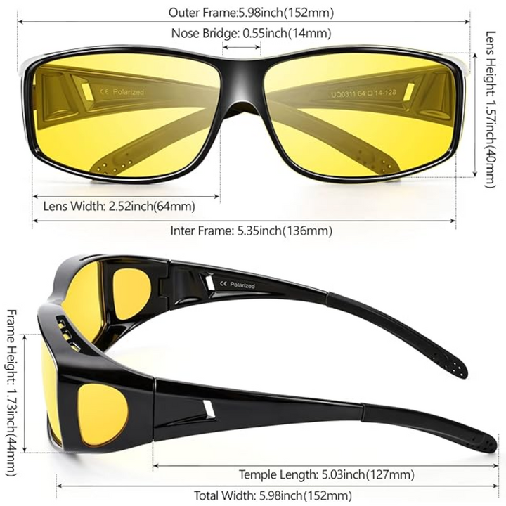 Skanto | Jeremy Night Vision Polaroid Fahrbrille – Entspiegelte Gläser für sicheres Fahren bei Nacht