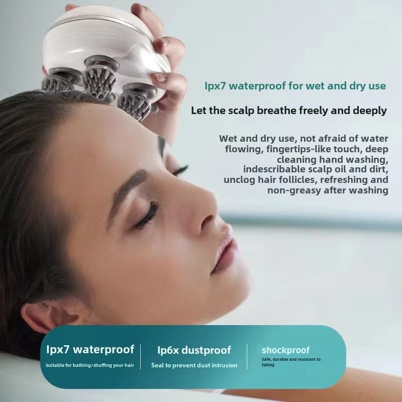 Skanto | Elektrisches Kopfhaut- und Körpermassagegerät mit Rotlichttherapie zur Linderung von Stress und Muskelverspannungen