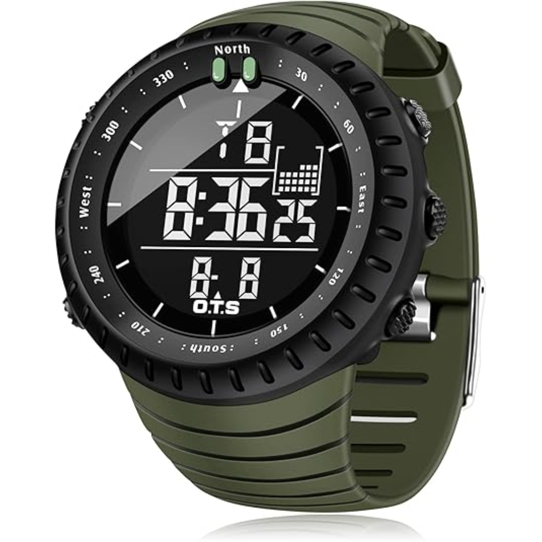 Skanto | Henry Wasserdichte Digitale Sportuhr für Herren – Stoßfest, taktisch & LED-beleuchtete Outdoor-Uhr