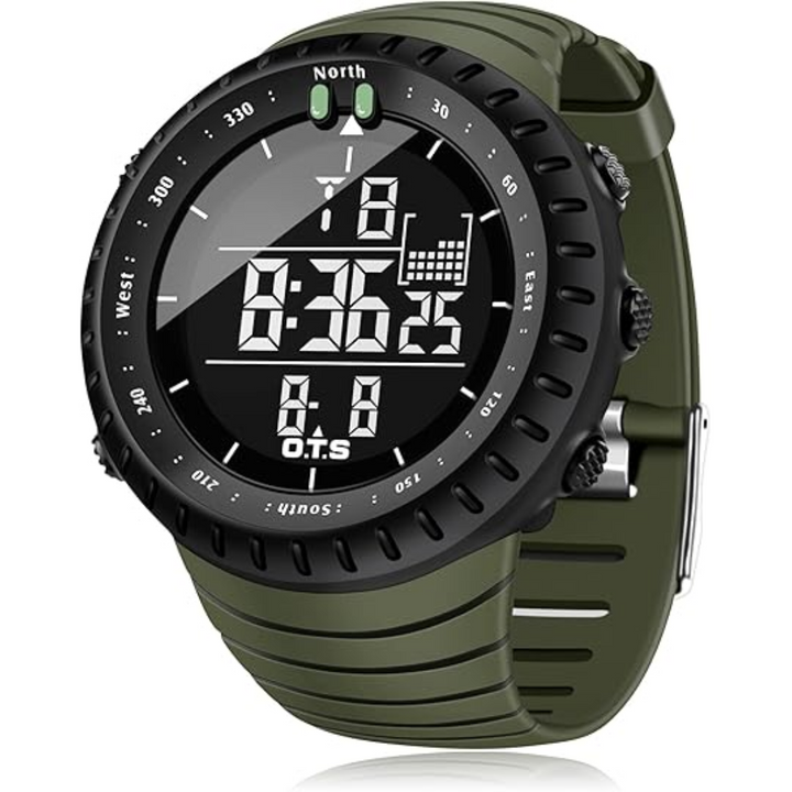 Skanto | Henry Wasserdichte Digitale Sportuhr für Herren – Stoßfest, taktisch & LED-beleuchtete Outdoor-Uhr