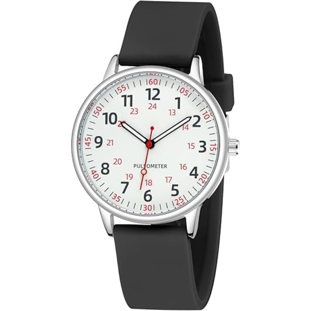 Skanto | Stilvolle Clip-Uhr für Damen – Wasserdichte Silikon-Fob-Uhr in eleganten Farben