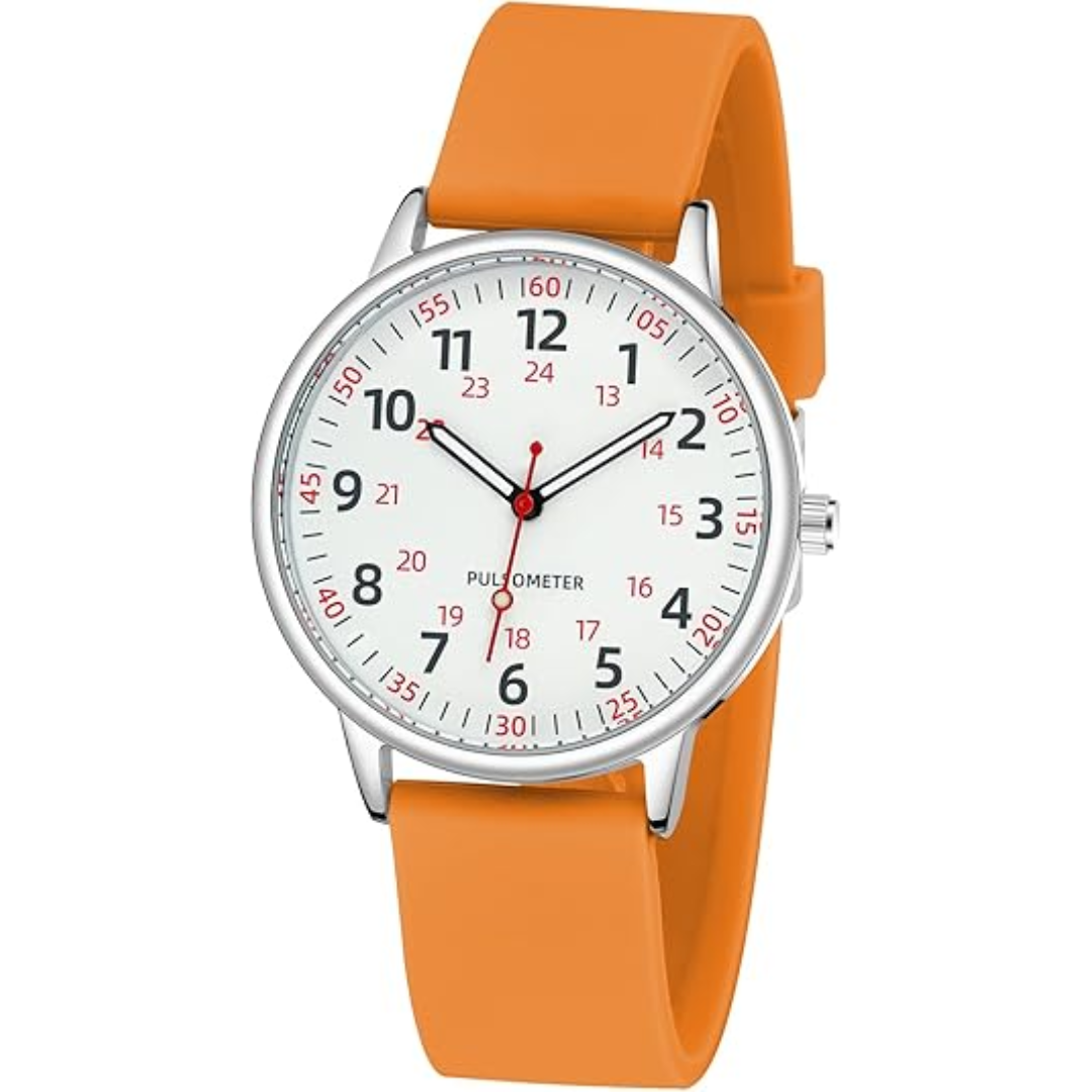 Skanto | Stilvolle Clip-Uhr für Damen – Wasserdichte Silikon-Fob-Uhr in eleganten Farben