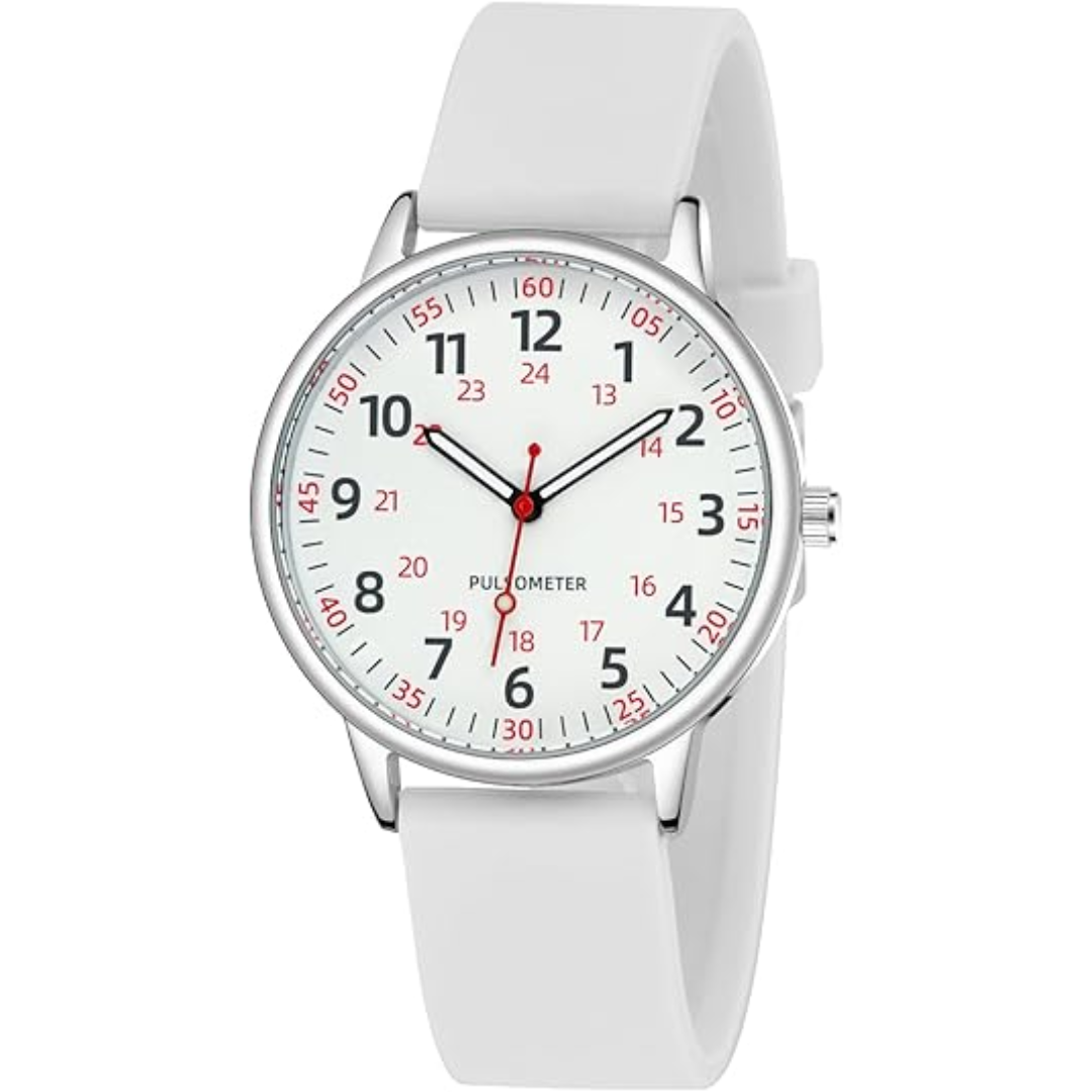 Skanto | Stilvolle Clip-Uhr für Damen – Wasserdichte Silikon-Fob-Uhr in eleganten Farben