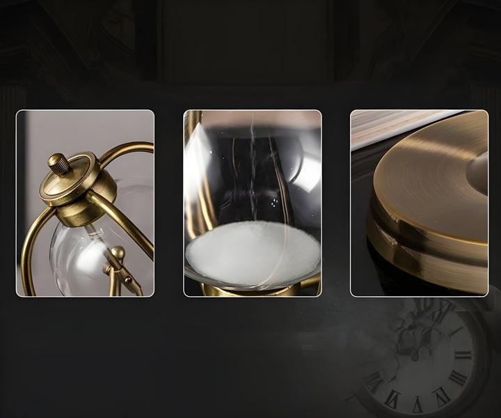 Skanto | GracefulTime Uhr – Luxuriöse Sanduhr mit elegantem Goldrahmen und zeitlosem Design