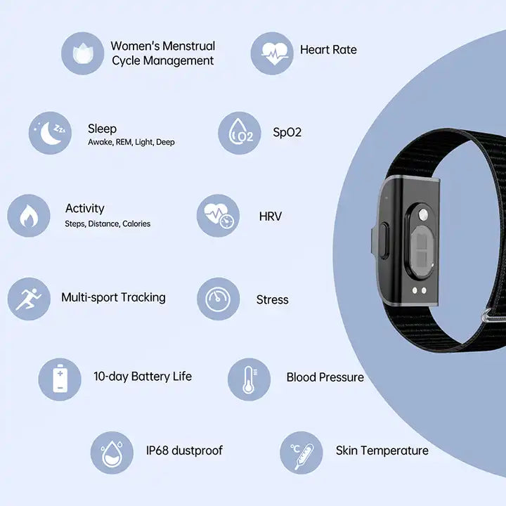 Skanto | LifeTrack Activity Band – Diskreter Fitness-Tracker mit Herzfrequenzmesser und Schrittzähler