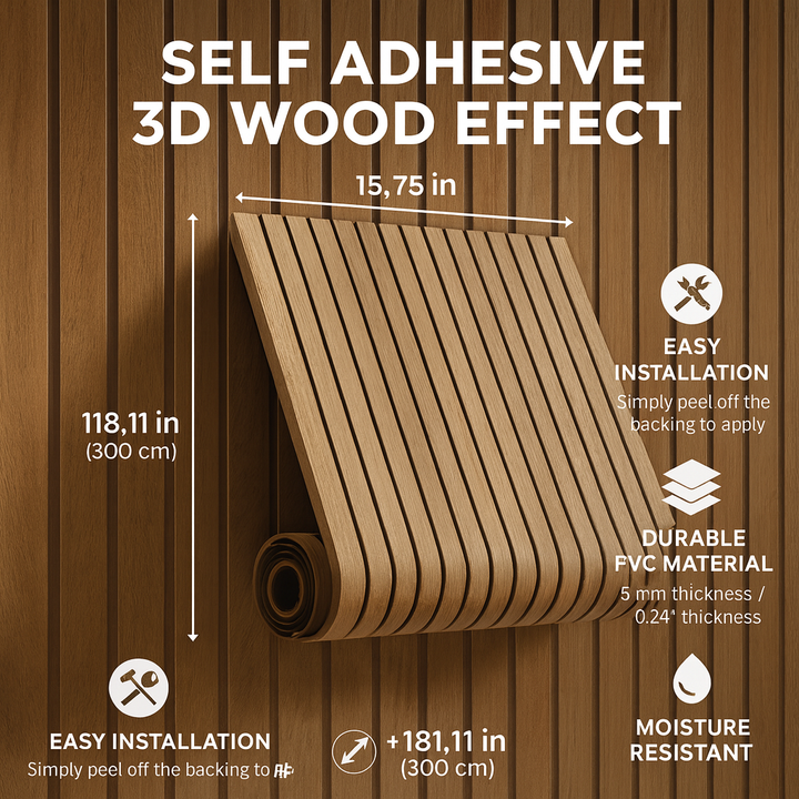 Skanto | 3D-Wandpaneele in Holzoptik zum Abziehen und Aufkleben