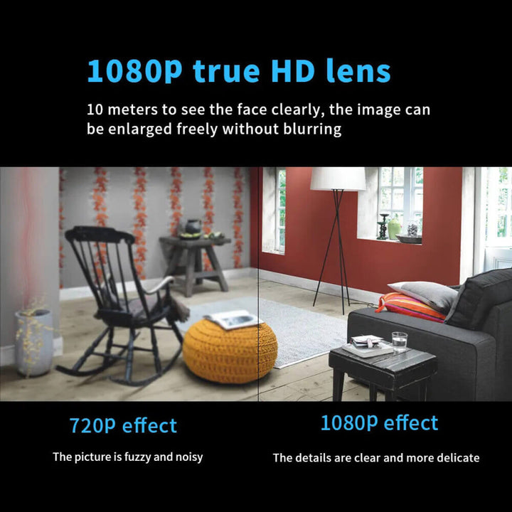 Skanto | Wasserdichte HD Mini-Kamera mit Nachtsicht und Weitwinkelobjektiv IP WiFi 1080P HD 160° Weitwinkel
