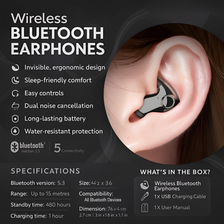 Skanto | Kabellose Bluetooth-Ohrhörer mit Geräuschunterdrückung In-Ear