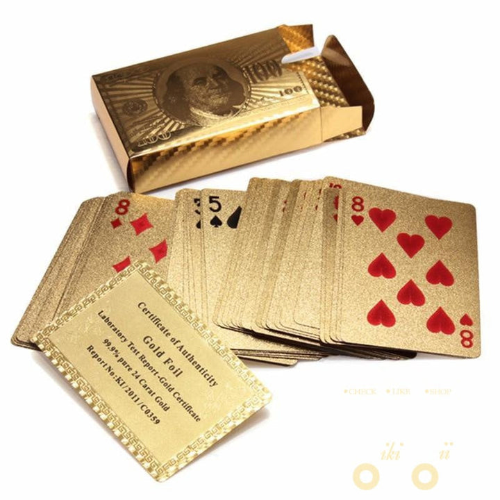 Skanto | 24K vergoldete Spielkarten mit Holzbox