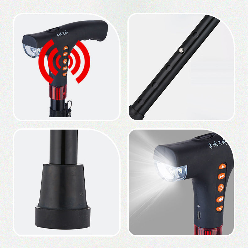 Skanto | Smarter Gehstock für Senioren mit LED-Licht, Radio & Notfallalarm – Verstellbar & leicht