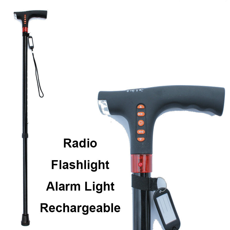 Skanto | Smarter Gehstock für Senioren mit LED-Licht, Radio & Notfallalarm – Verstellbar & leicht
