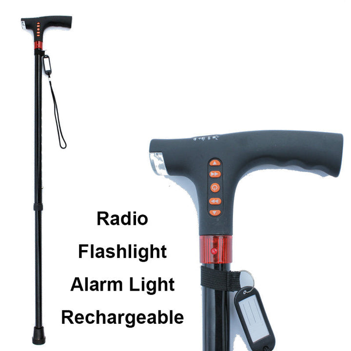 Skanto | Smarter Gehstock für Senioren mit LED-Licht, Radio & Notfallalarm – Verstellbar & leicht