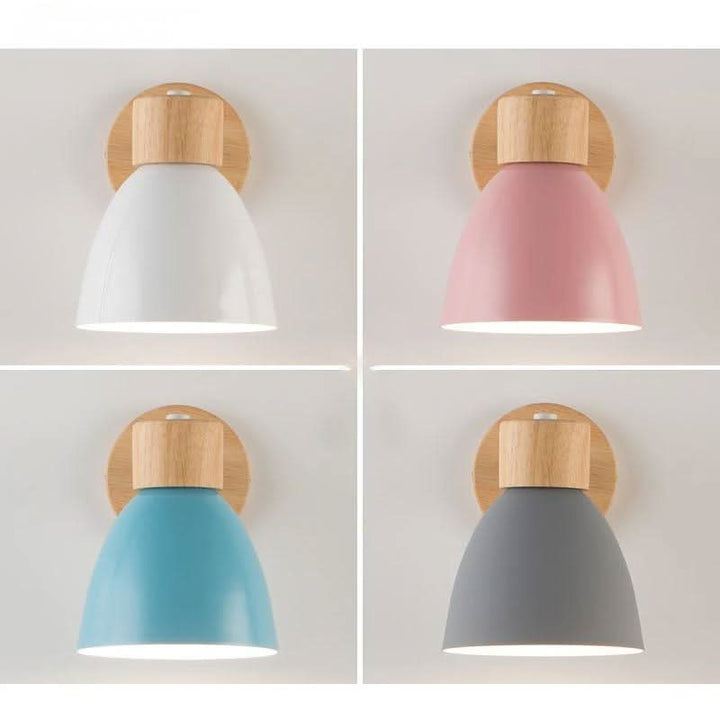 Skanto | Nordische Wandlampe aus Holz mit Zugschalter