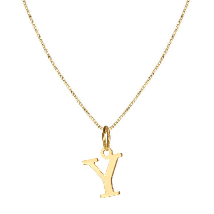 Skanto | 14k Minimale Serifen-Initialen-Halskette
