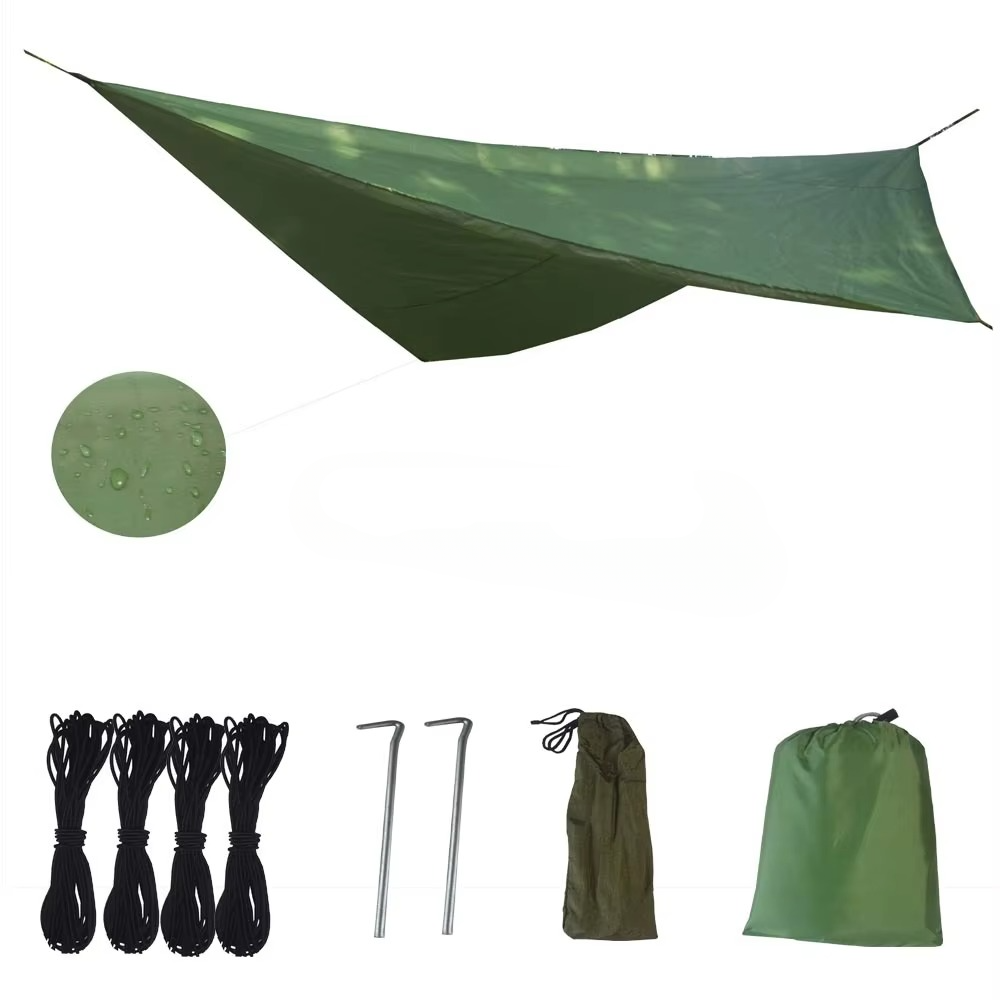 Skanto | 2-Personen Outdoor-Hängematte mit Moskitonetz – Tragbares Fallschirmstoff-Campingbett