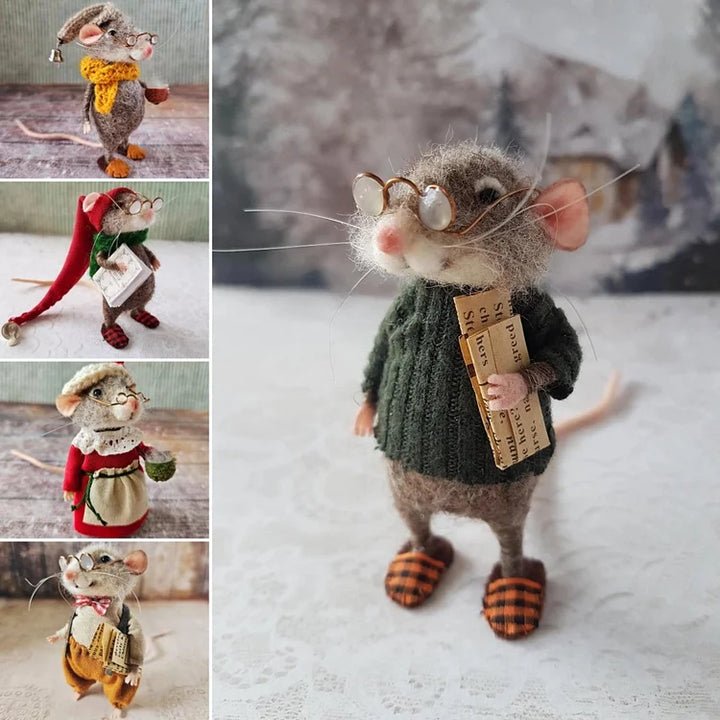 Skanto | Handgemachte Filzmaus-Dekoration | Nachhaltig und Gemütlich | 7,6 cm