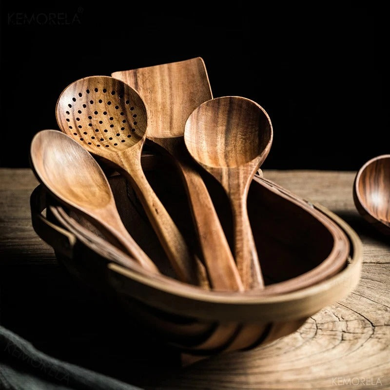 Skanto | NordicWood Küchenutensilien-Set – Nachhaltige & stilvolle Kochwerkzeuge für jede Küche