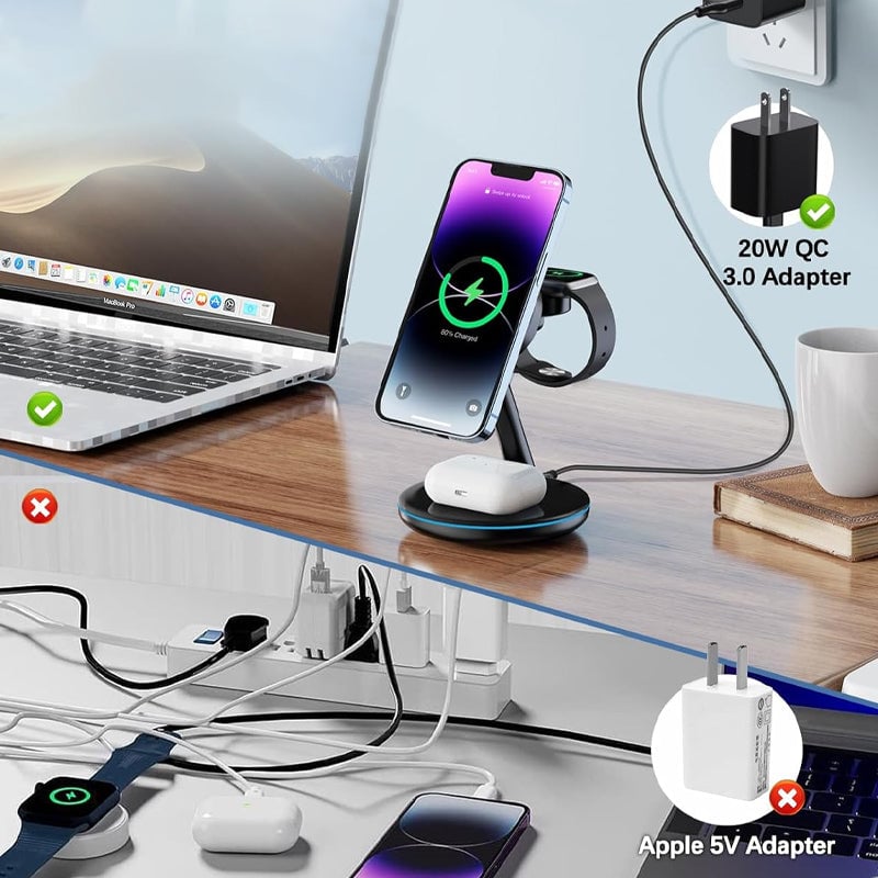 Skanto | Faltbares magnetisches 3-in-1 Wireless Ladegerät