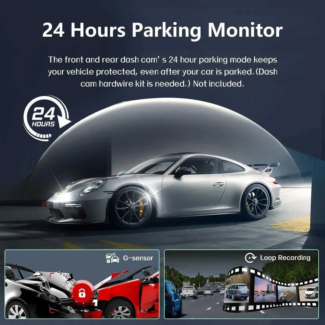 Skanto | 360°-Auto-Dashcam | DashGard Pro CX360 | Full HD Fahrrekorder mit Nachtsicht & Parkmonitor