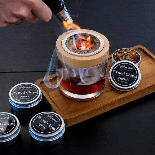 Skanto | Cocktail-Räuchergerät mit 8 Geschmacksrichtungen – Bourbon Whiskey Geschenke für Männer