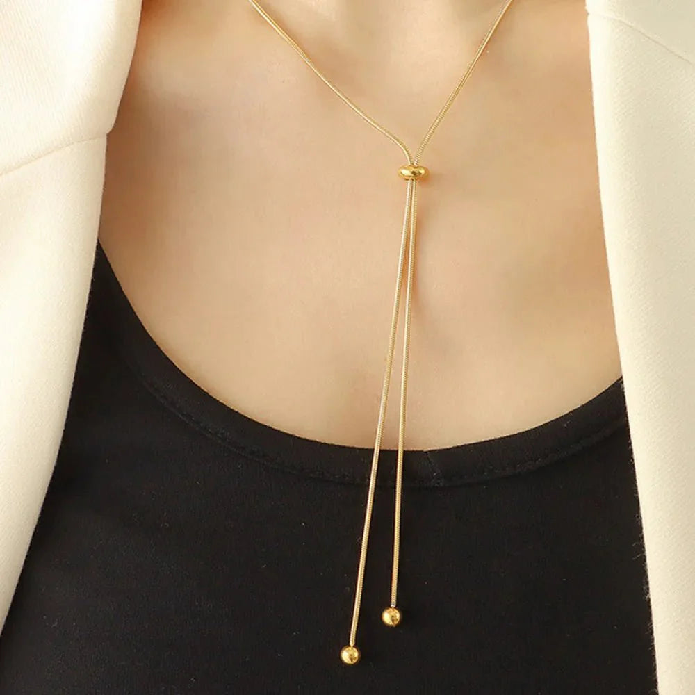 Skanto | Verstellbare Schlangenkette Lariat-Halskette