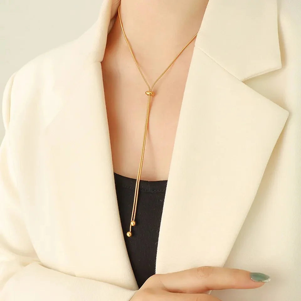 Skanto | Verstellbare Schlangenkette Lariat-Halskette