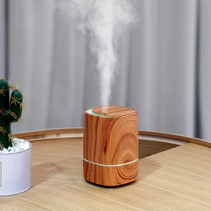 Skanto | Ultraschall-Luftbefeuchter in Holzoptik – Leiser Aroma-Diffusor mit LED & Auto-Abschaltung