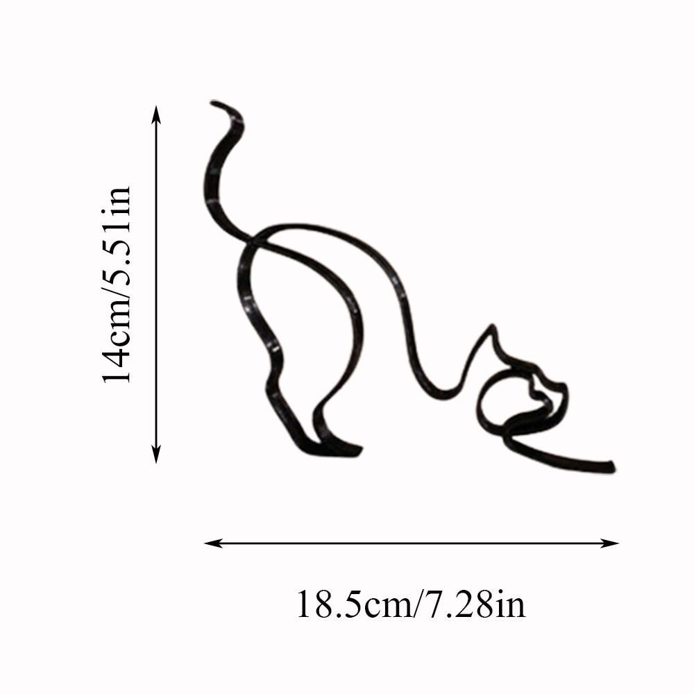 Skanto | Tier Eisenkunst Skulptur Retro Metall Schwarze Linien Katze Hund Schreibtisch-Ornament