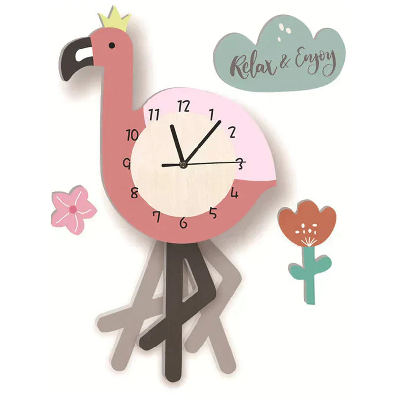 Skanto | Wanduhr - ZooTime - Süßes Tiermotiv - Perfekt fürs Kinderzimmer