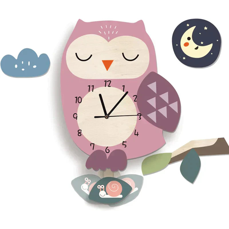Skanto | Wanduhr - ZooTime - Süßes Tiermotiv - Perfekt fürs Kinderzimmer