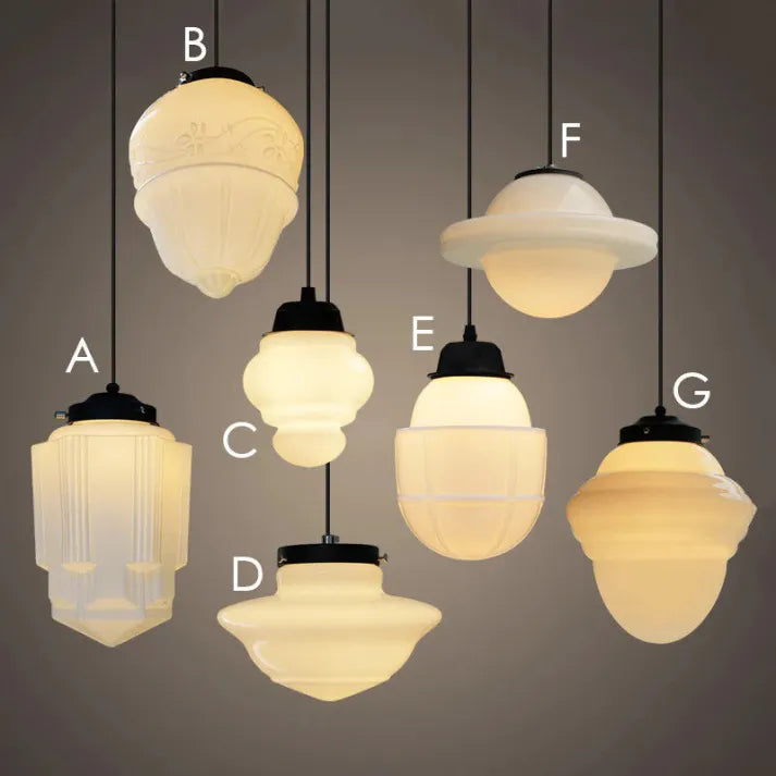LumiNéo – Moderne geometrische Pendelleuchte aus Milchglas