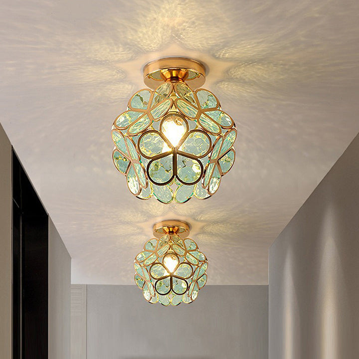 Skanto | Künstlerische Glas-Deckenlampe mit Blumendesign - FlowerHall