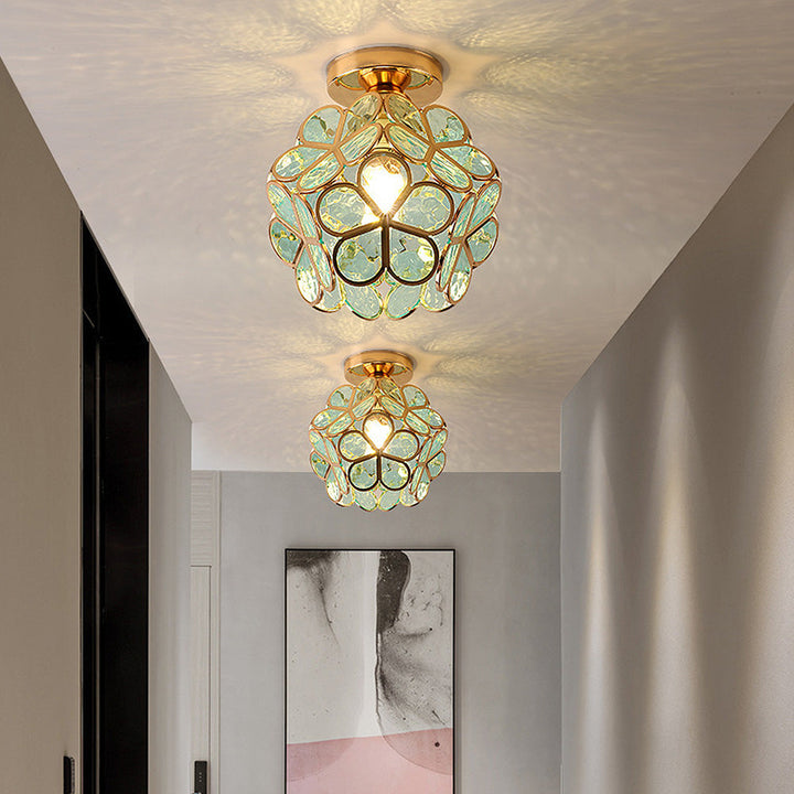 Skanto | Künstlerische Glas-Deckenlampe mit Blumendesign - FlowerHall