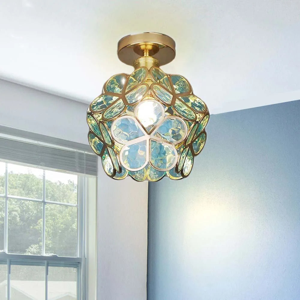Skanto | Künstlerische Glas-Deckenlampe mit Blumendesign - FlowerHall