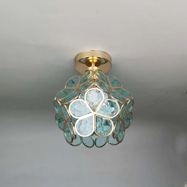 Skanto | Künstlerische Glas-Deckenlampe mit Blumendesign - FlowerHall