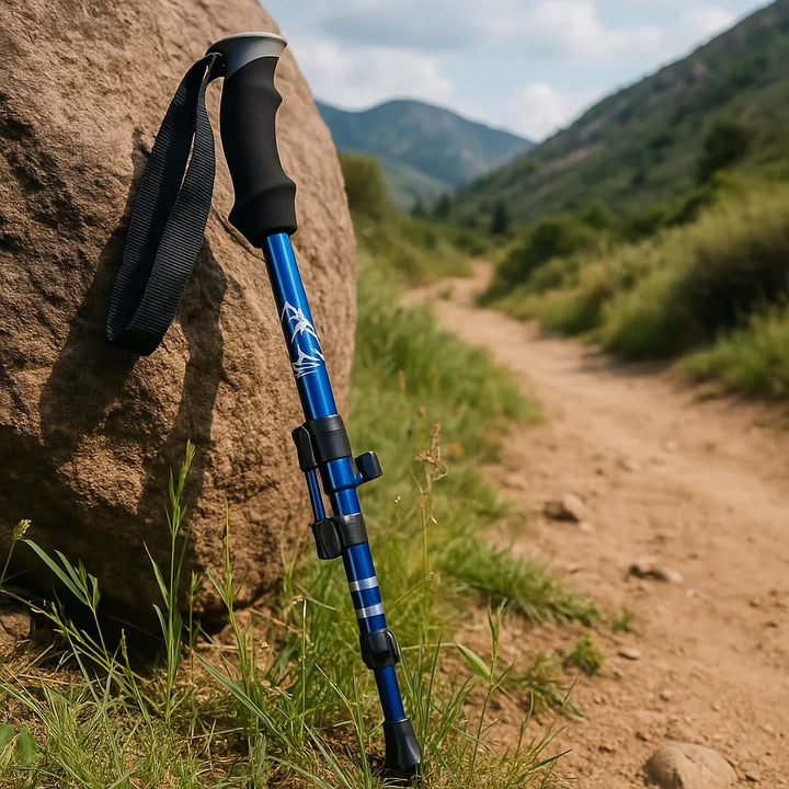 Skanto | Verstellbarer Falt-Trekkingstock für Wandern, Rucksackreisen & Outdoor-Abenteuer – Leichtes Aluminium-Design