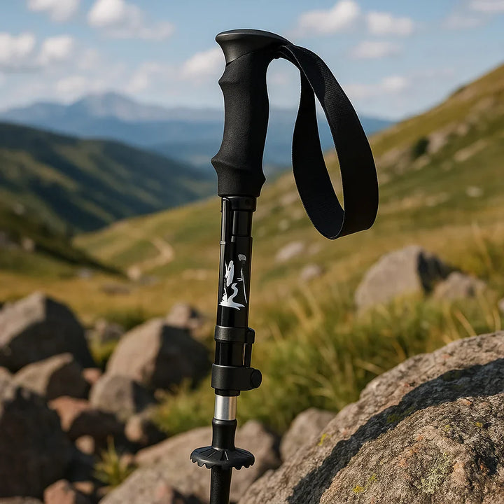 Skanto | Verstellbarer Falt-Trekkingstock für Wandern, Rucksackreisen & Outdoor-Abenteuer – Leichtes Aluminium-Design