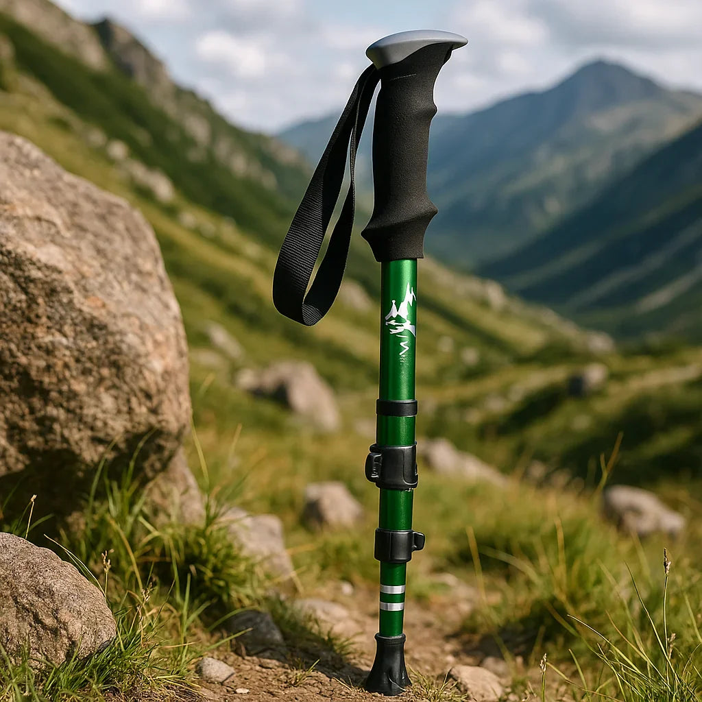 Skanto | Verstellbarer Falt-Trekkingstock für Wandern, Rucksackreisen & Outdoor-Abenteuer – Leichtes Aluminium-Design