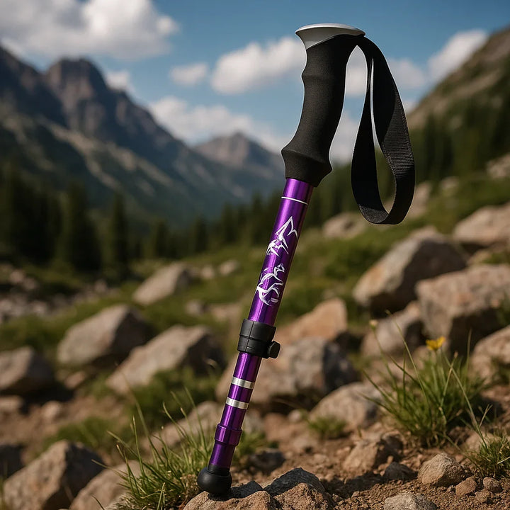 Skanto | Verstellbarer Falt-Trekkingstock für Wandern, Rucksackreisen & Outdoor-Abenteuer – Leichtes Aluminium-Design