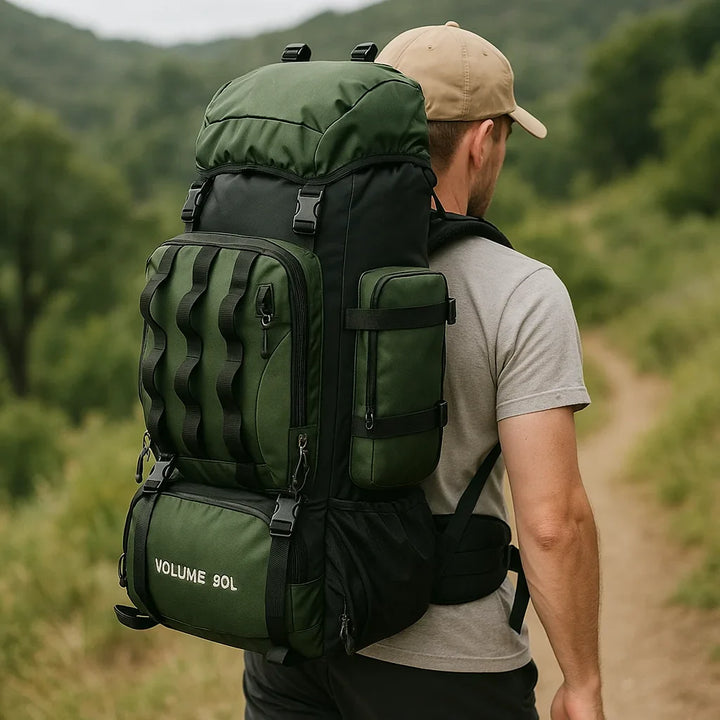 Skanto | 90L Wasserdichter Wanderrucksack – Ultraleichter Reiserucksack für Outdoor-Abenteuer & Camping