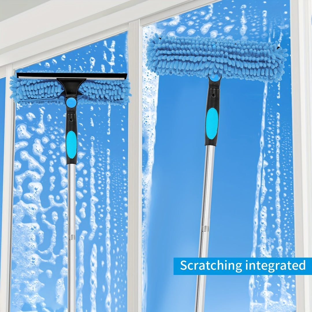 Skanto | Crystal Clear Fensterreiniger – Professionelles 2-in-1 Teleskop-Fenster- und Glasreinigungssystem