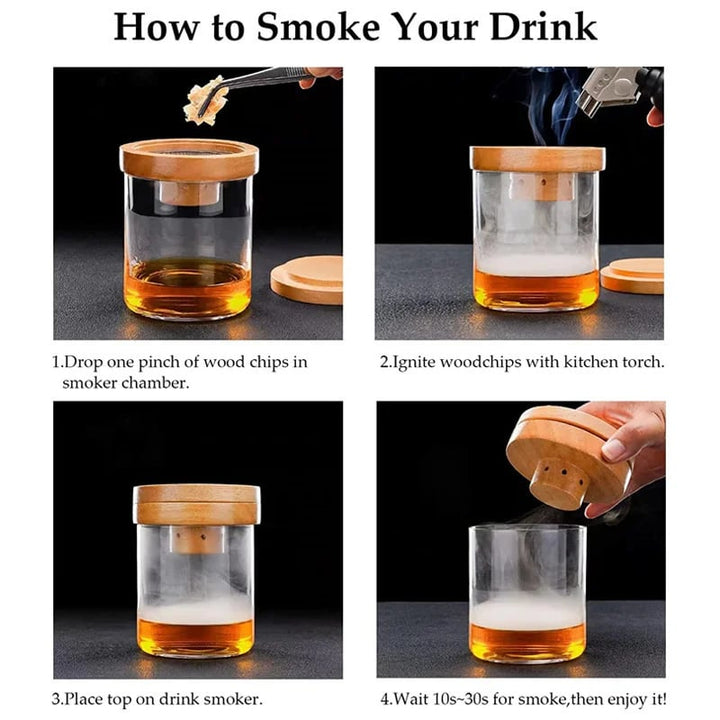 Skanto | Cocktail-Räuchergerät mit 8 Geschmacksrichtungen – Bourbon Whiskey Geschenke für Männer