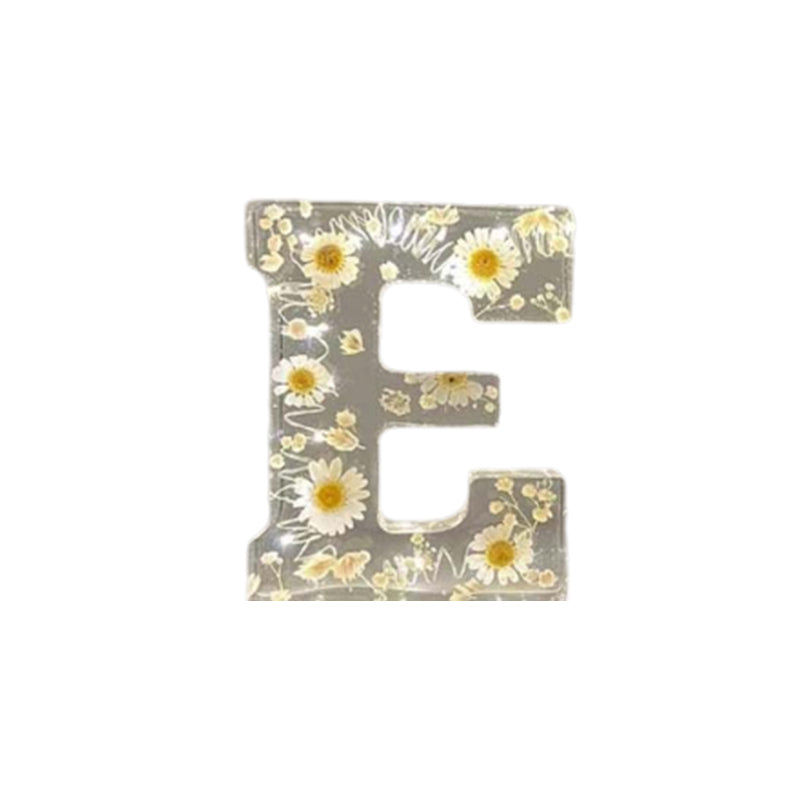 Harz-Blumen-Nachtlicht | LED-Deko-Lampe in Buchstabenform