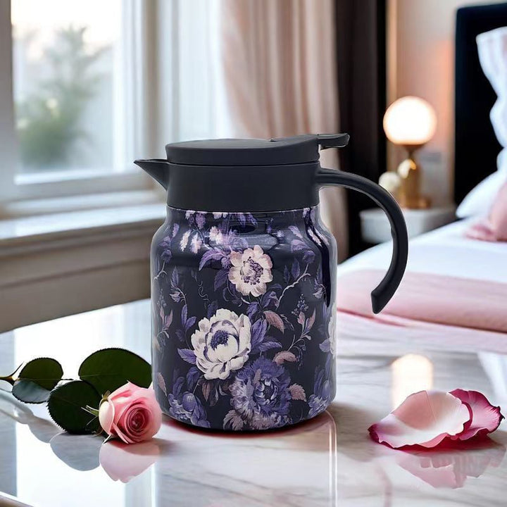 Skanto | Vintage Teekanne mit Blumenmuster – Integriertes Teesieb