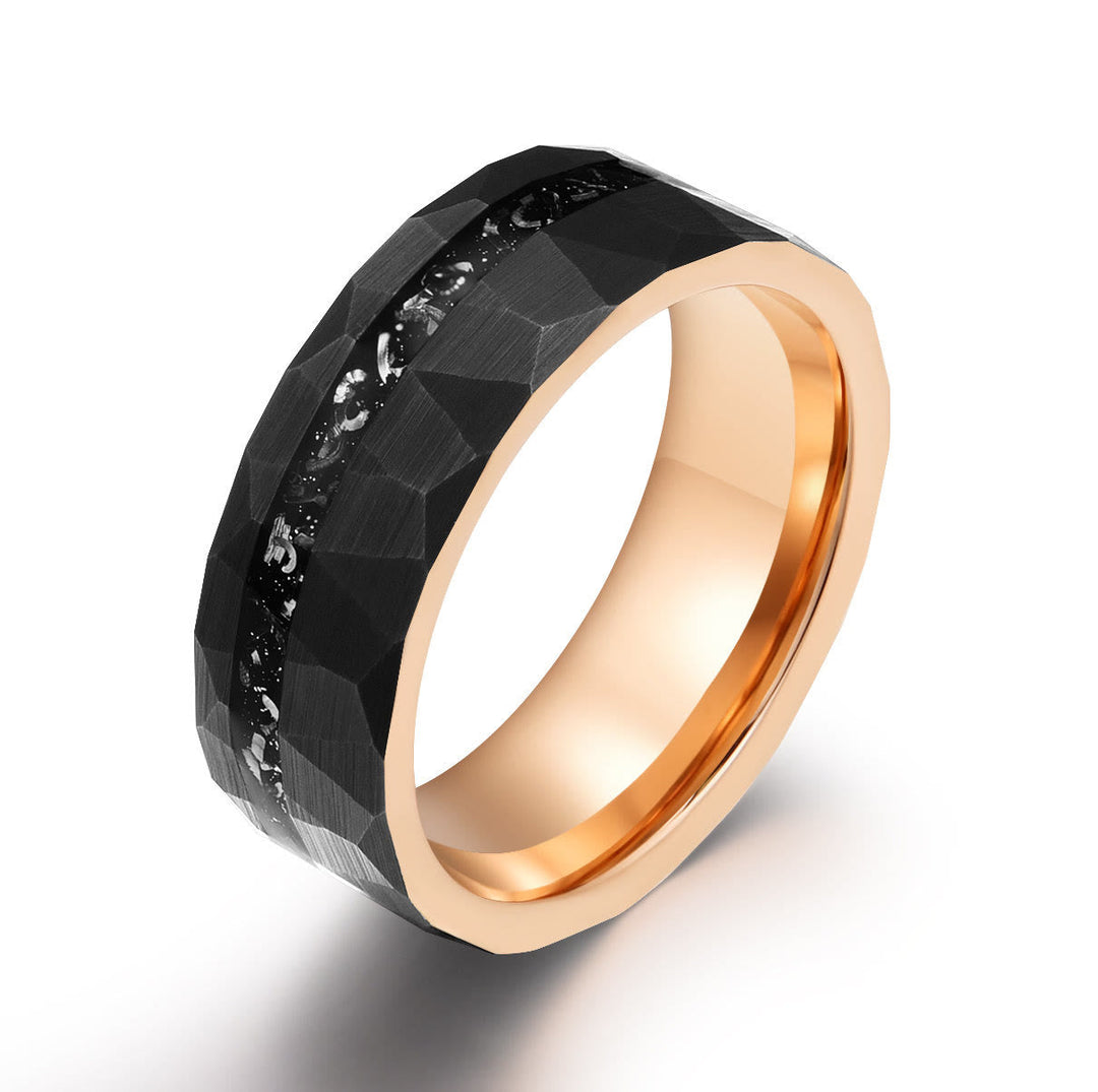 Ares – 8mm Schwarzer Turmalin Wolframkarbid-Ring