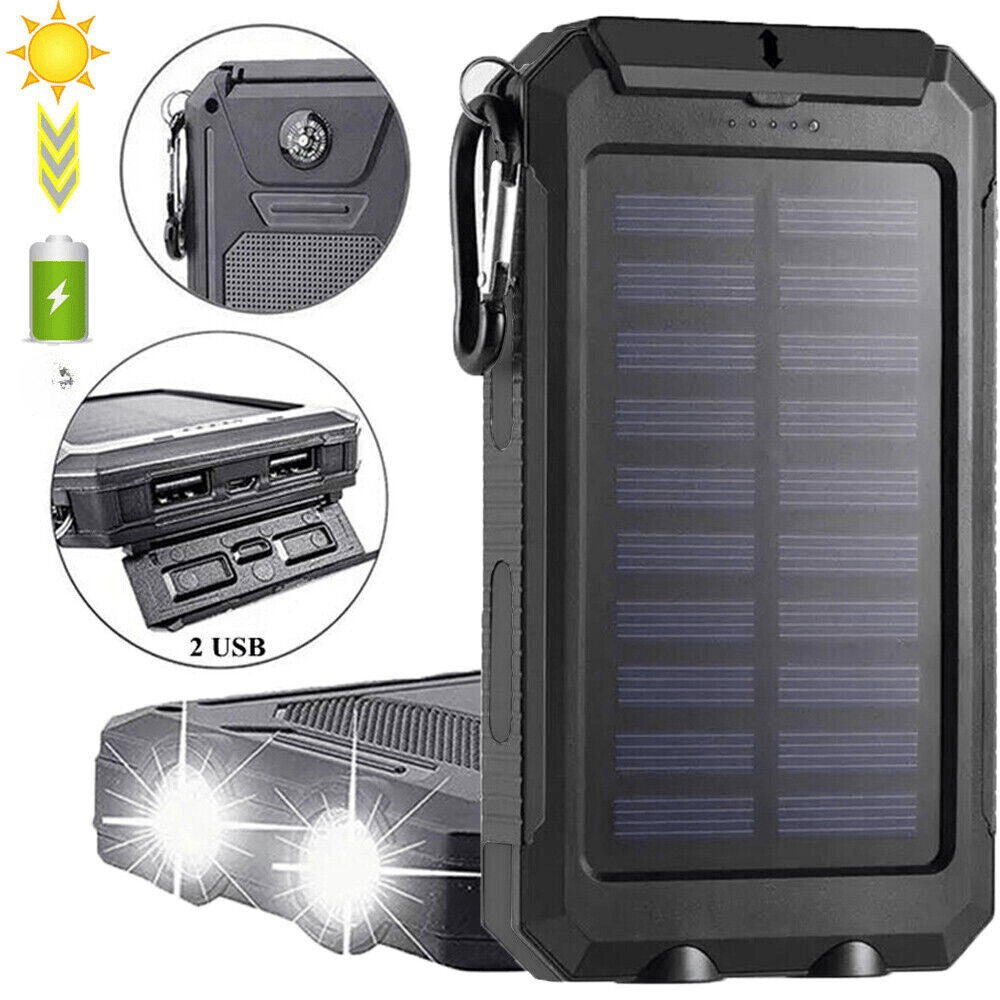 Skanto | Wasserdichte, stoßfeste Solar-Powerbank 10 000 mAh | Solar aufladbar